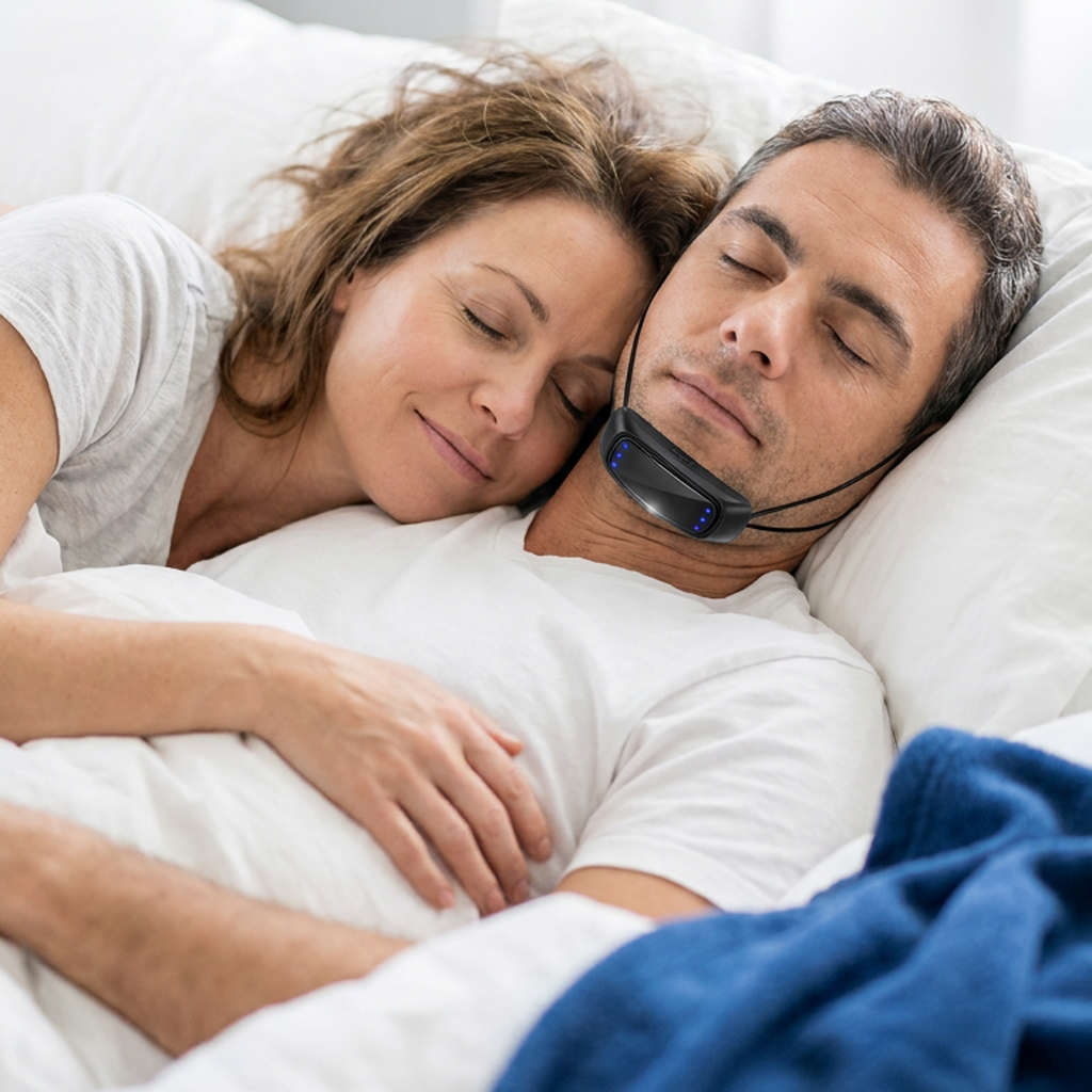 Anti-Snoring Chin Device with Gentle Pulses